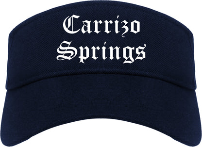 Carrizo Springs Texas TX Old English Mens Visor Cap Hat Navy Blue