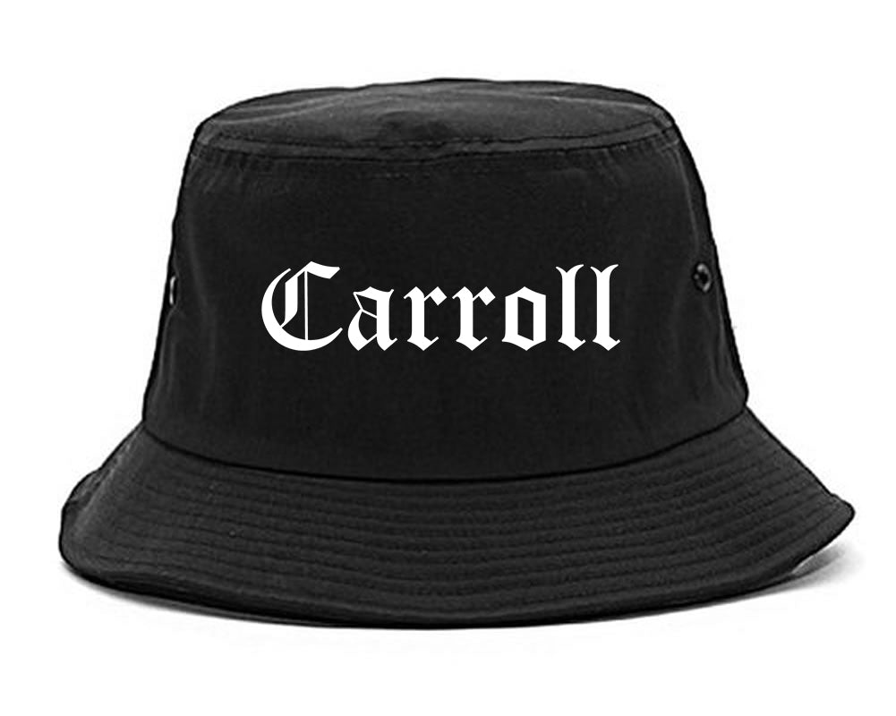 Carroll Iowa IA Old English Mens Bucket Hat Black