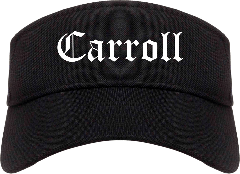 Carroll Iowa IA Old English Mens Visor Cap Hat Black