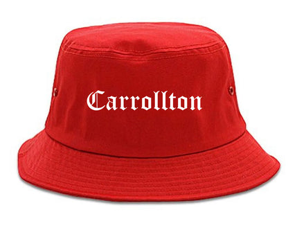 Carrollton Georgia GA Old English Mens Bucket Hat Red