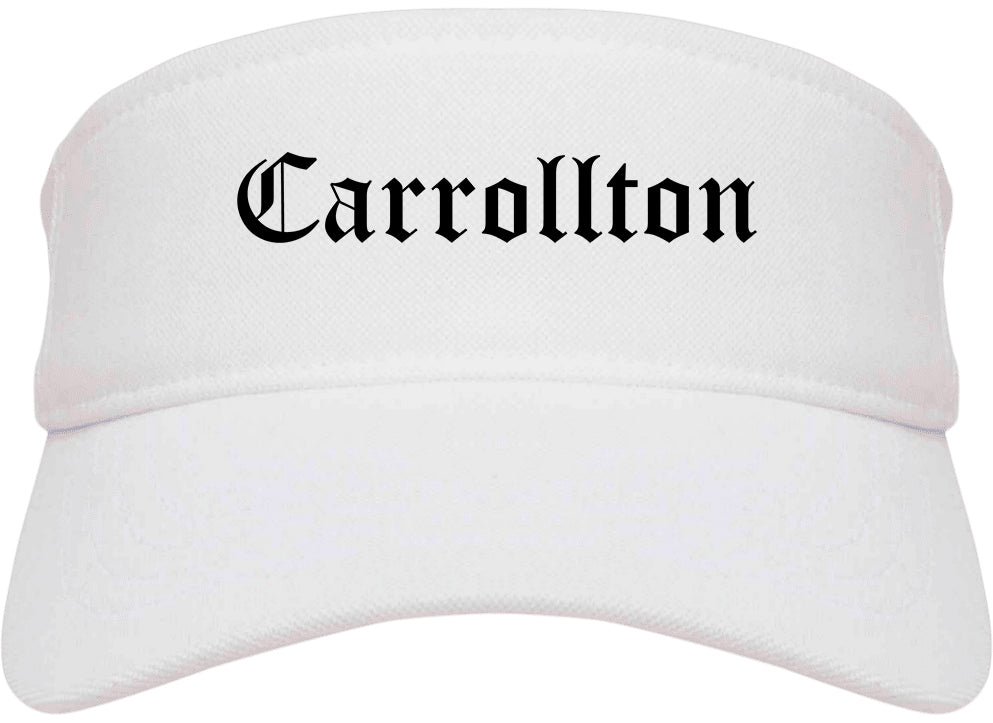 Carrollton Georgia GA Old English Mens Visor Cap Hat White