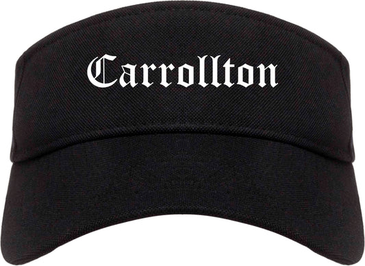 Carrollton Texas TX Old English Mens Visor Cap Hat Black