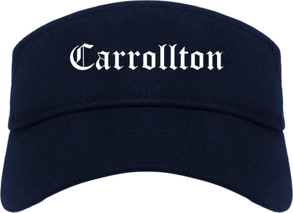 Carrollton Texas TX Old English Mens Visor Cap Hat Navy Blue