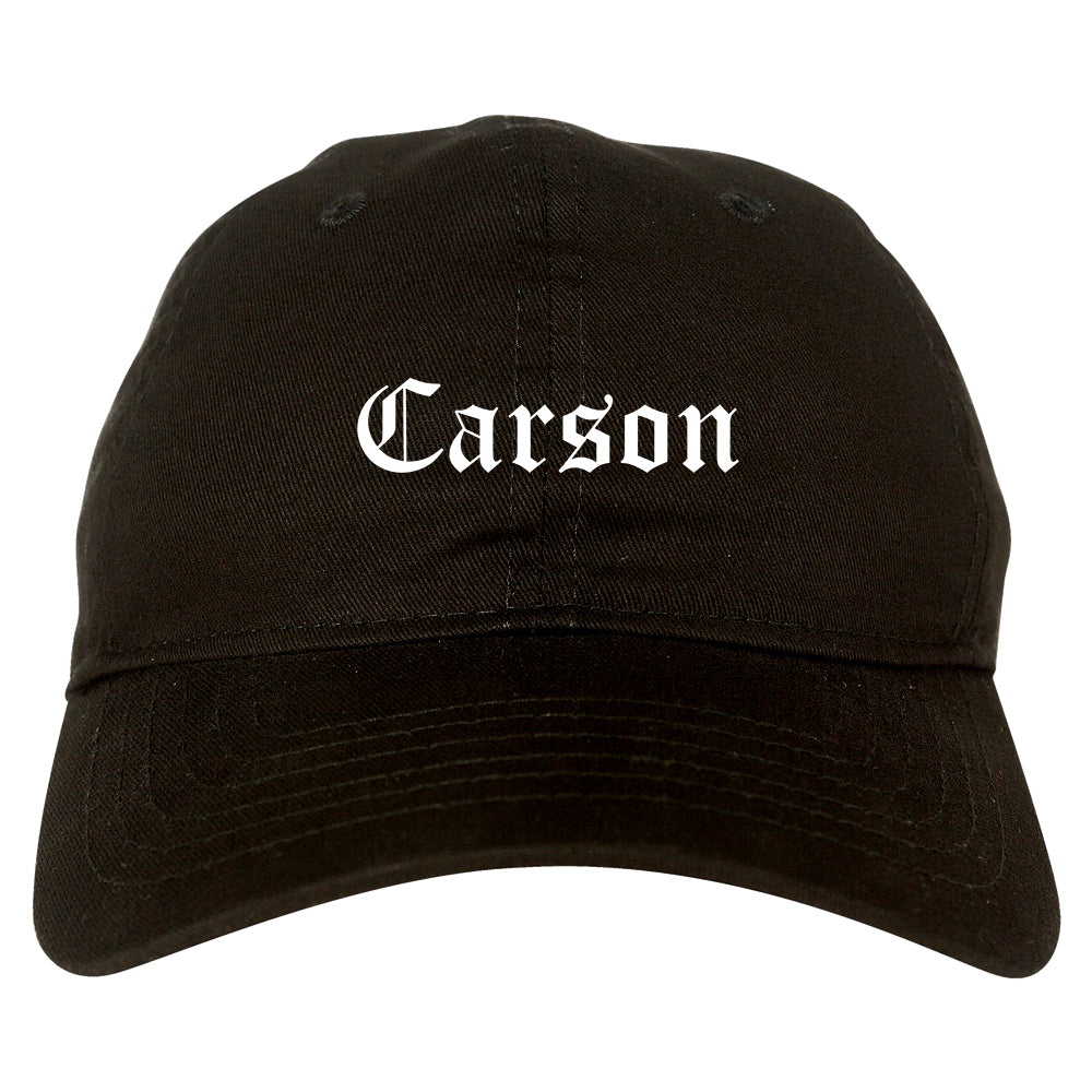 Carson California CA Old English Mens Dad Hat Baseball Cap Black