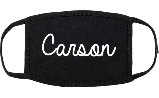 Carson California CA Script Cotton Face Mask Black