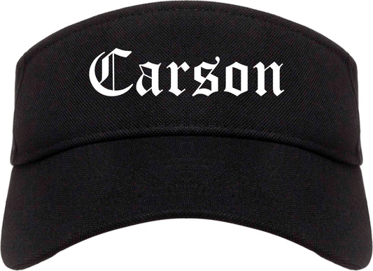 Carson California CA Old English Mens Visor Cap Hat Black