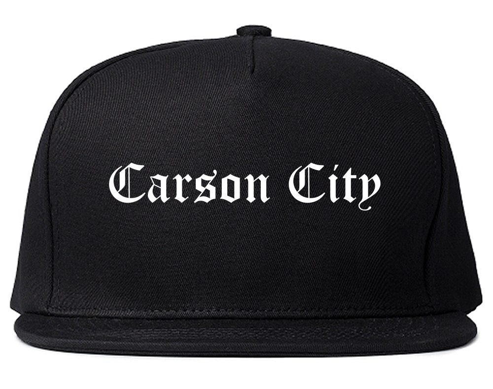 Carson City Nevada NV Old English Mens Snapback Hat Black