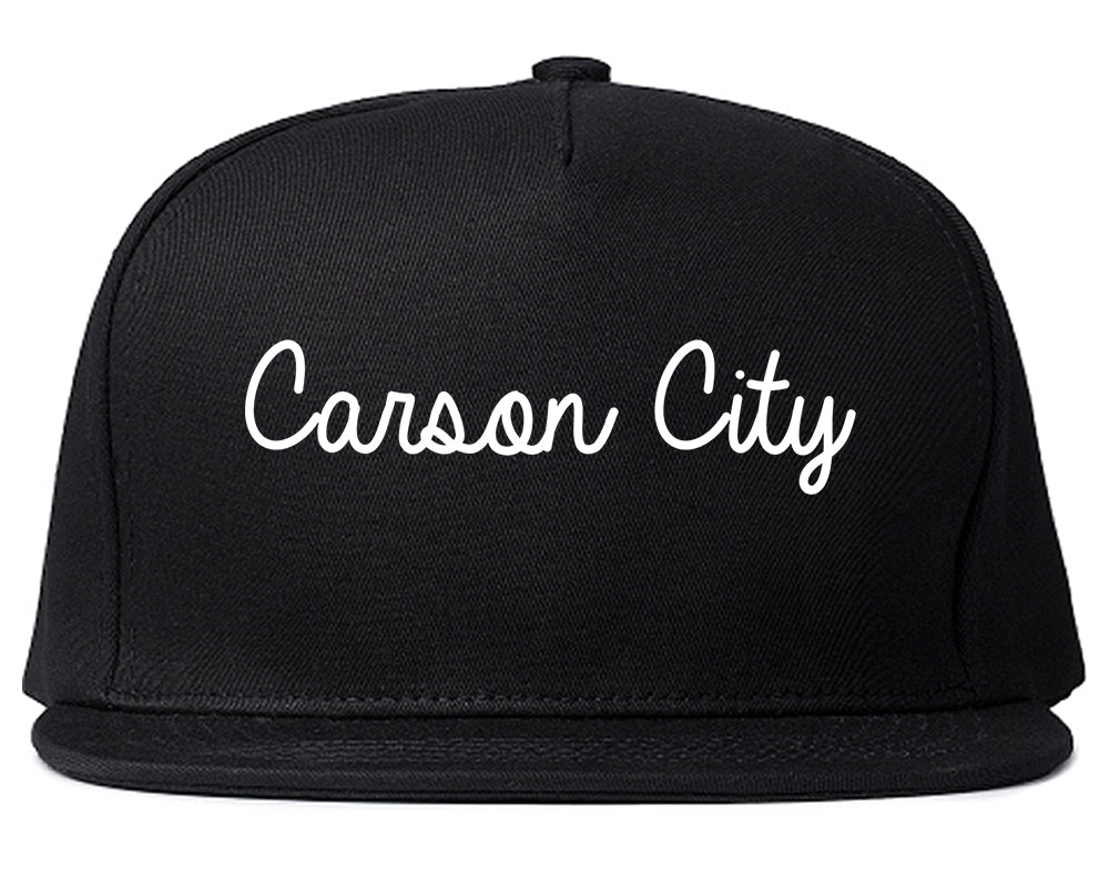 Carson City Nevada NV Script Mens Snapback Hat Black