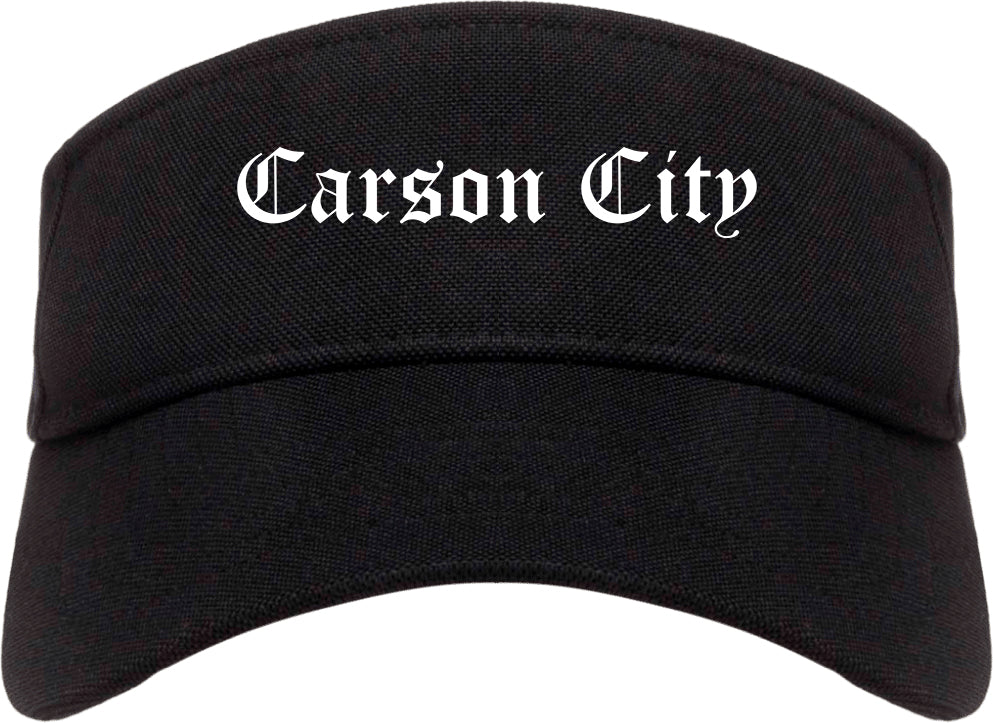 Carson City Nevada NV Old English Mens Visor Cap Hat Black