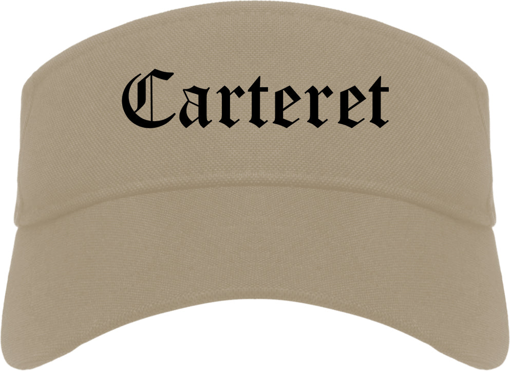 Carteret New Jersey NJ Old English Mens Visor Cap Hat Khaki