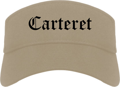 Carteret New Jersey NJ Old English Mens Visor Cap Hat Khaki