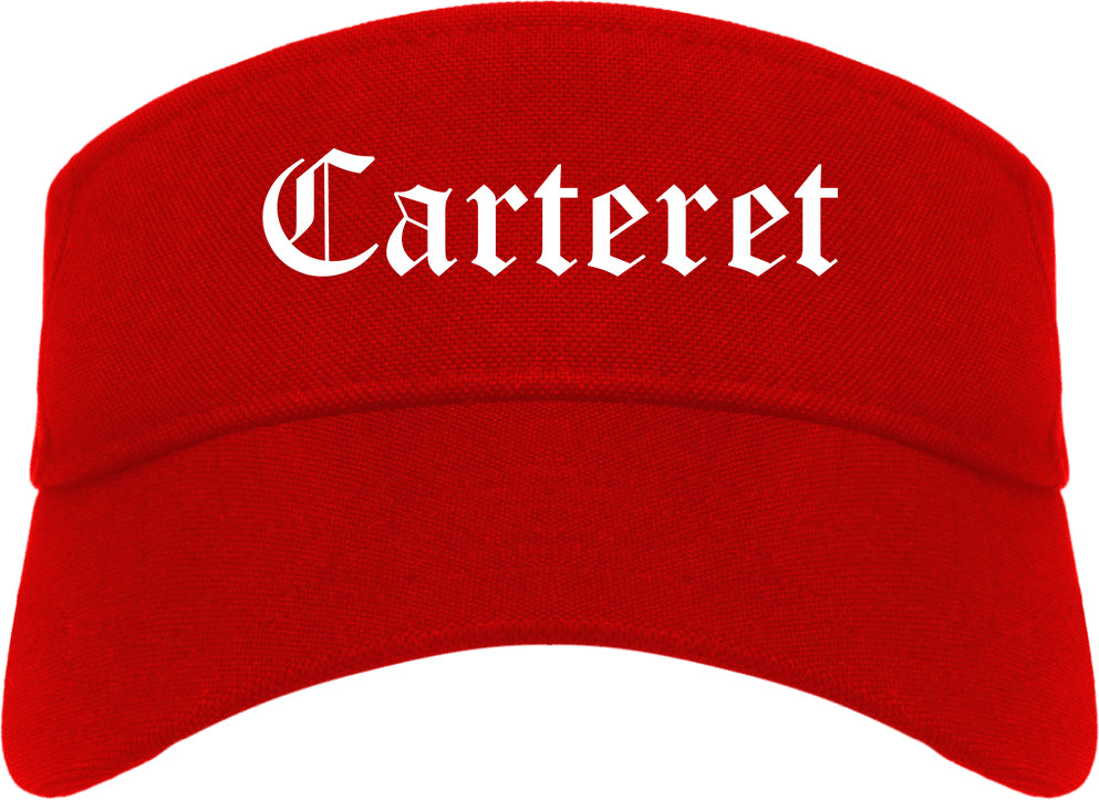 Carteret New Jersey NJ Old English Mens Visor Cap Hat Red