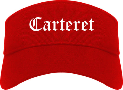 Carteret New Jersey NJ Old English Mens Visor Cap Hat Red