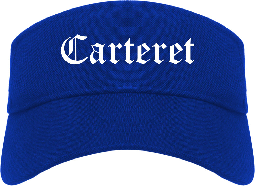 Carteret New Jersey NJ Old English Mens Visor Cap Hat Royal Blue