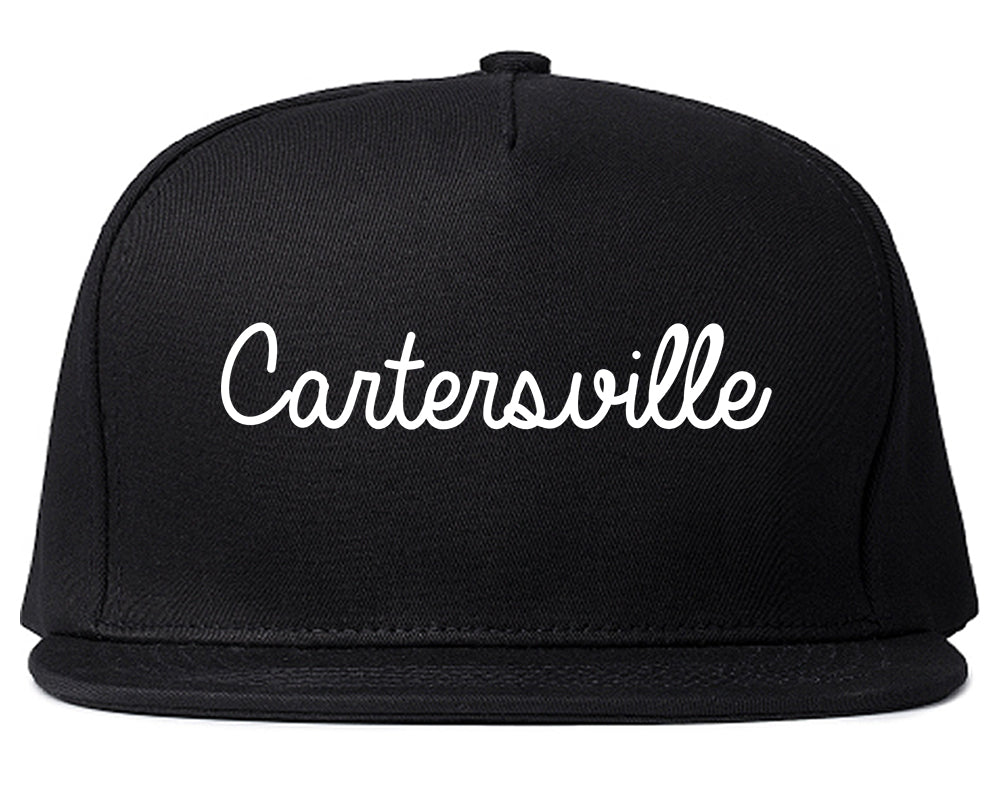 Cartersville Georgia GA Script Mens Snapback Hat Black