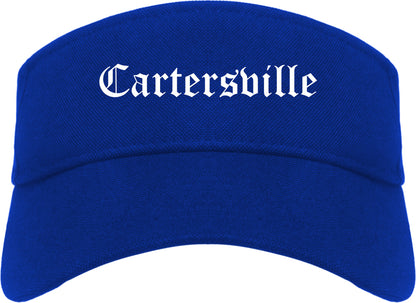 Cartersville Georgia GA Old English Mens Visor Cap Hat Royal Blue