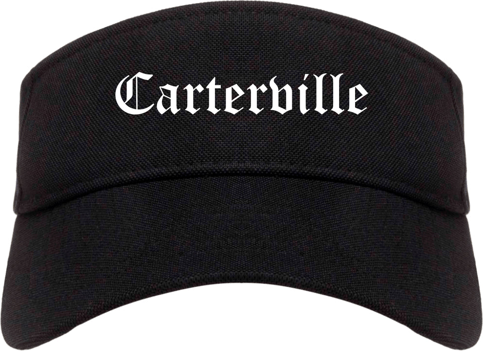 Carterville Illinois IL Old English Mens Visor Cap Hat Black