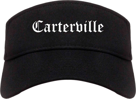 Carterville Illinois IL Old English Mens Visor Cap Hat Black