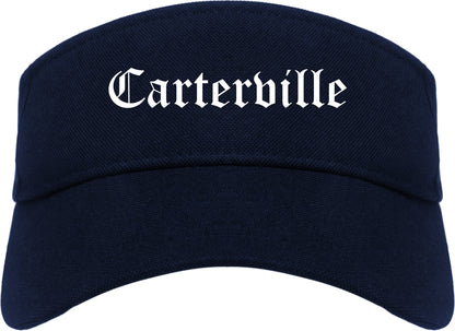 Carterville Illinois IL Old English Mens Visor Cap Hat Navy Blue
