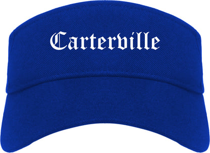 Carterville Illinois IL Old English Mens Visor Cap Hat Royal Blue