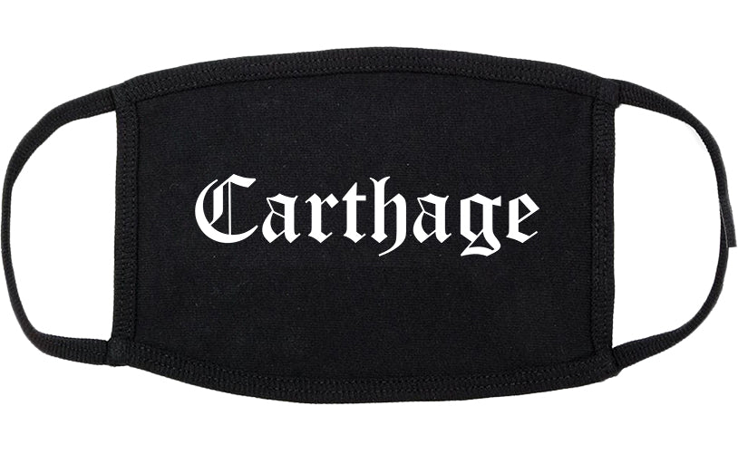 Carthage Mississippi MS Old English Cotton Face Mask Black