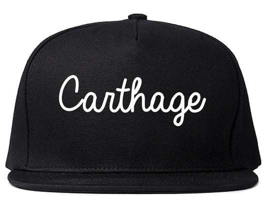 Carthage Mississippi MS Script Mens Snapback Hat Black