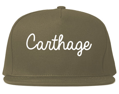 Carthage Mississippi MS Script Mens Snapback Hat Grey