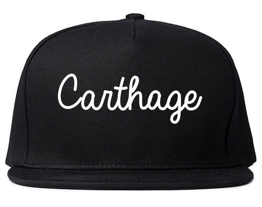 Carthage Missouri MO Script Mens Snapback Hat Black