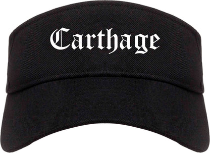 Carthage Missouri MO Old English Mens Visor Cap Hat Black