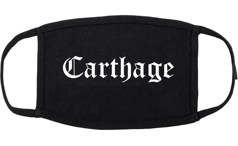 Carthage Texas TX Old English Cotton Face Mask Black