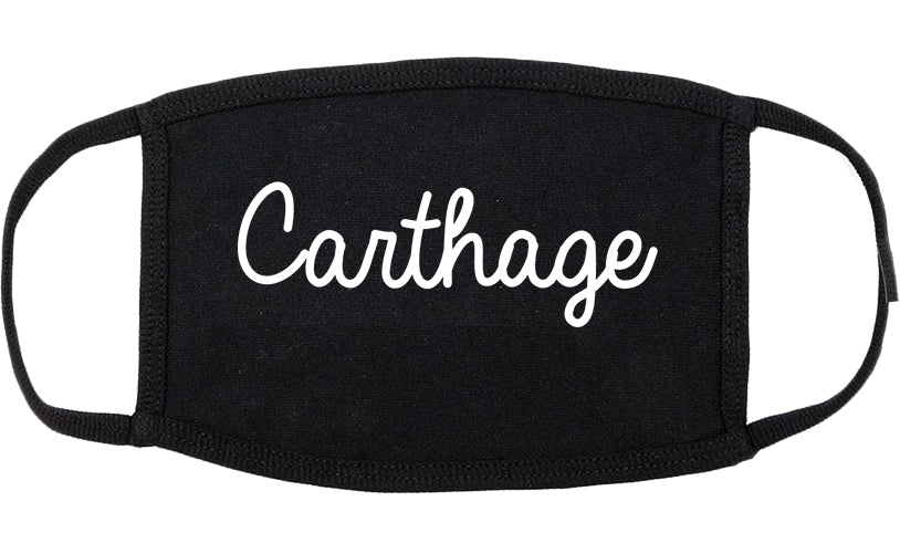 Carthage Texas TX Script Cotton Face Mask Black