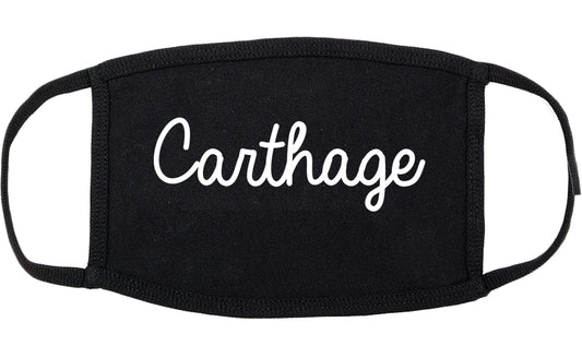 Carthage Texas TX Script Cotton Face Mask Black