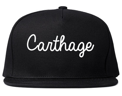 Carthage Texas TX Script Mens Snapback Hat Black