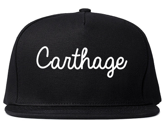 Carthage Texas TX Script Mens Snapback Hat Black