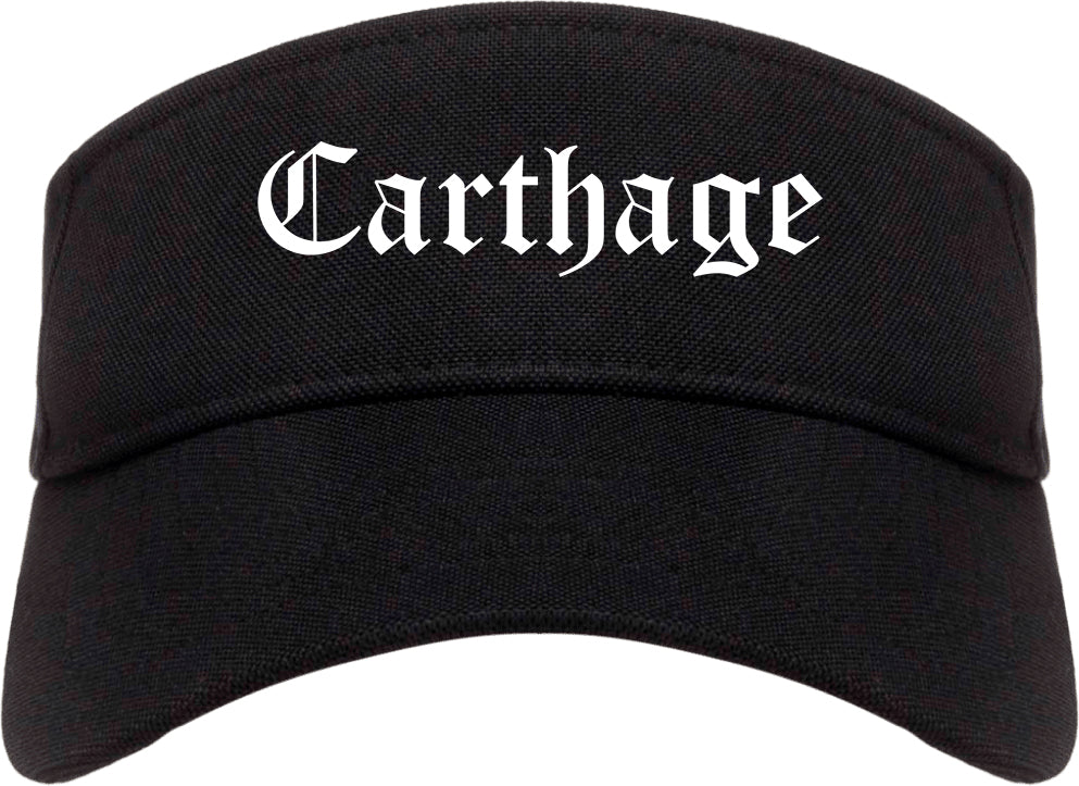 Carthage Texas TX Old English Mens Visor Cap Hat Black
