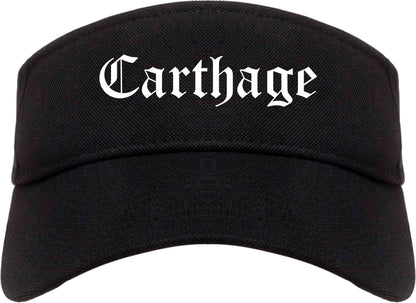 Carthage Texas TX Old English Mens Visor Cap Hat Black