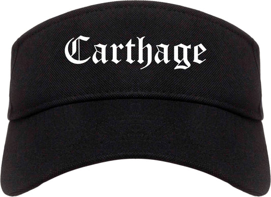 Carthage Texas TX Old English Mens Visor Cap Hat Black