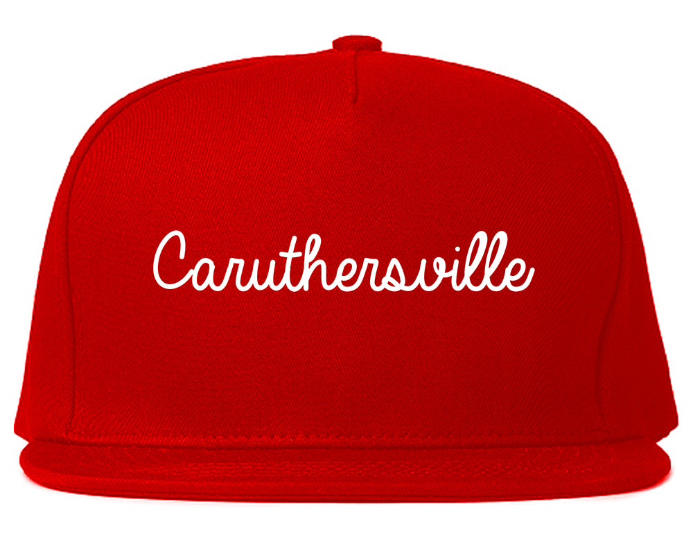 Caruthersville Missouri MO Script Mens Snapback Hat Red