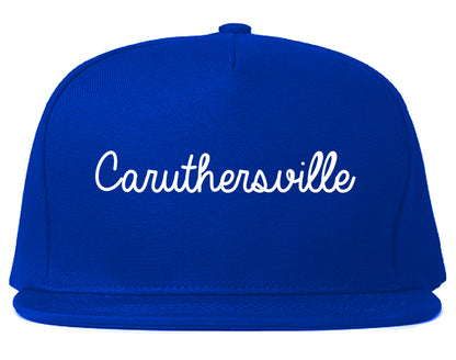 Caruthersville Missouri MO Script Mens Snapback Hat Royal Blue