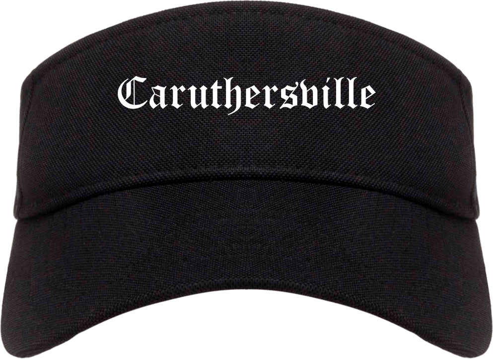 Caruthersville Missouri MO Old English Mens Visor Cap Hat Black