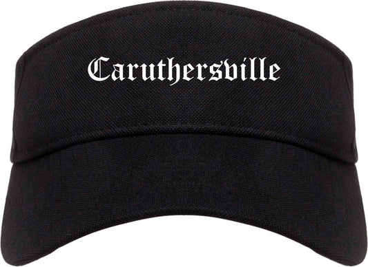 Caruthersville Missouri MO Old English Mens Visor Cap Hat Black