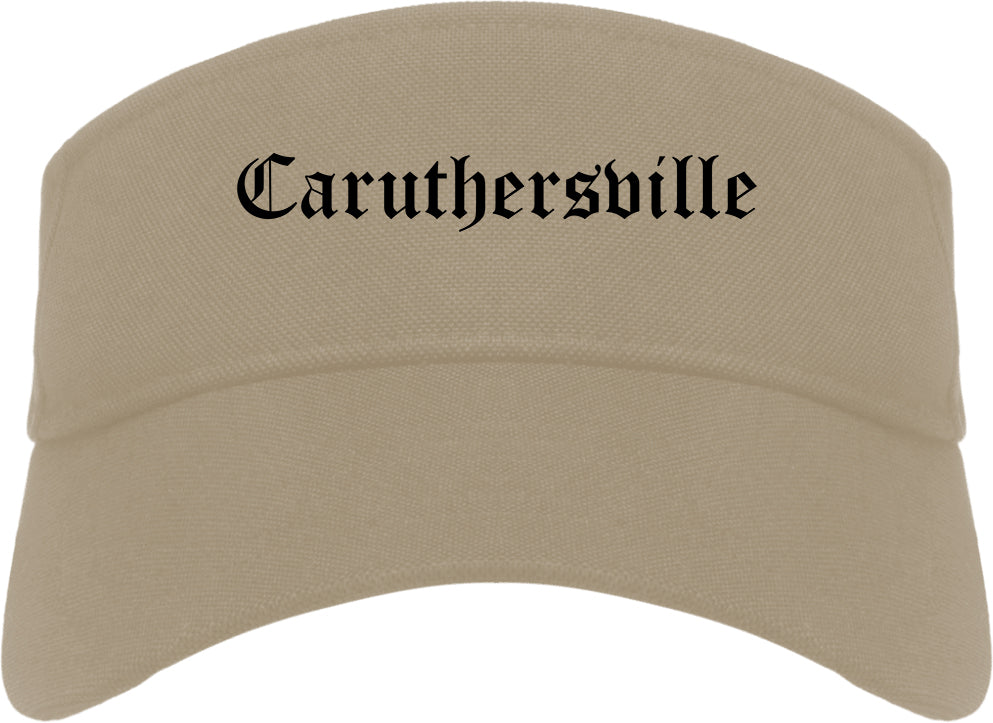 Caruthersville Missouri MO Old English Mens Visor Cap Hat Khaki