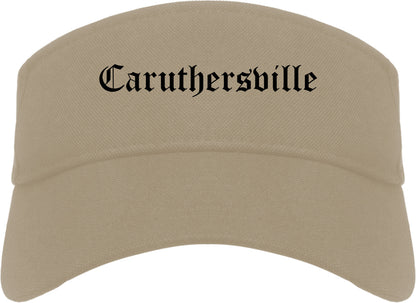 Caruthersville Missouri MO Old English Mens Visor Cap Hat Khaki