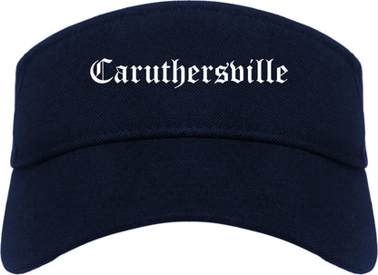 Caruthersville Missouri MO Old English Mens Visor Cap Hat Navy Blue