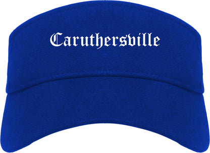 Caruthersville Missouri MO Old English Mens Visor Cap Hat Royal Blue