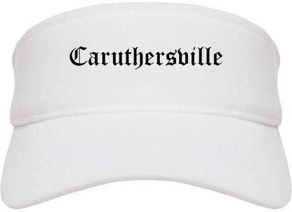 Caruthersville Missouri MO Old English Mens Visor Cap Hat White
