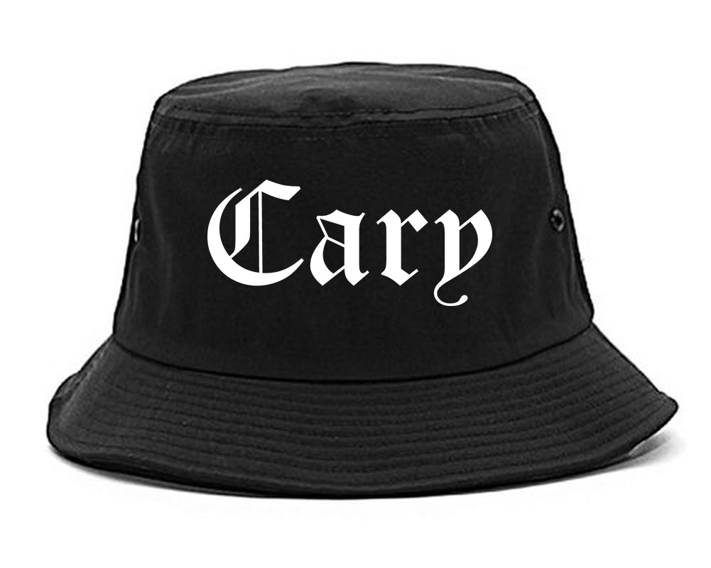 Cary Illinois IL Old English Mens Bucket Hat Black
