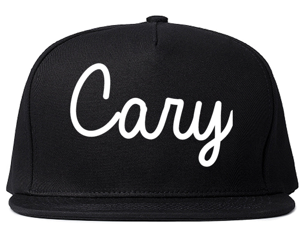 Cary Illinois IL Script Mens Snapback Hat Black