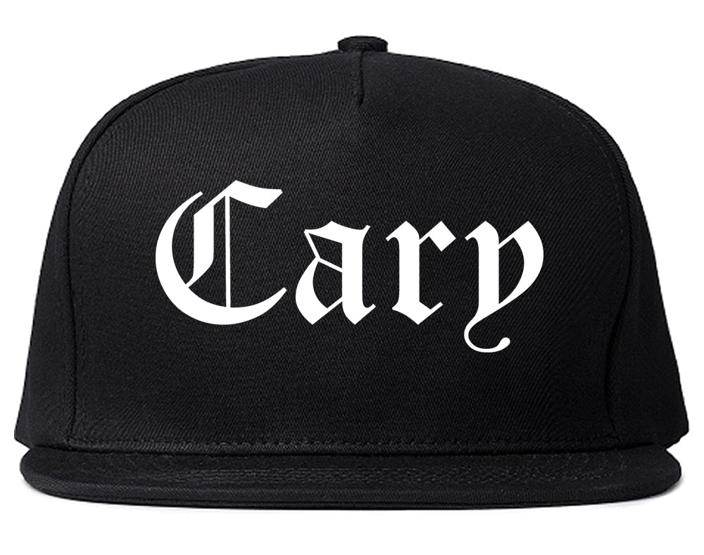 Cary North Carolina NC Old English Mens Snapback Hat Black