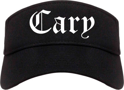 Cary North Carolina NC Old English Mens Visor Cap Hat Black